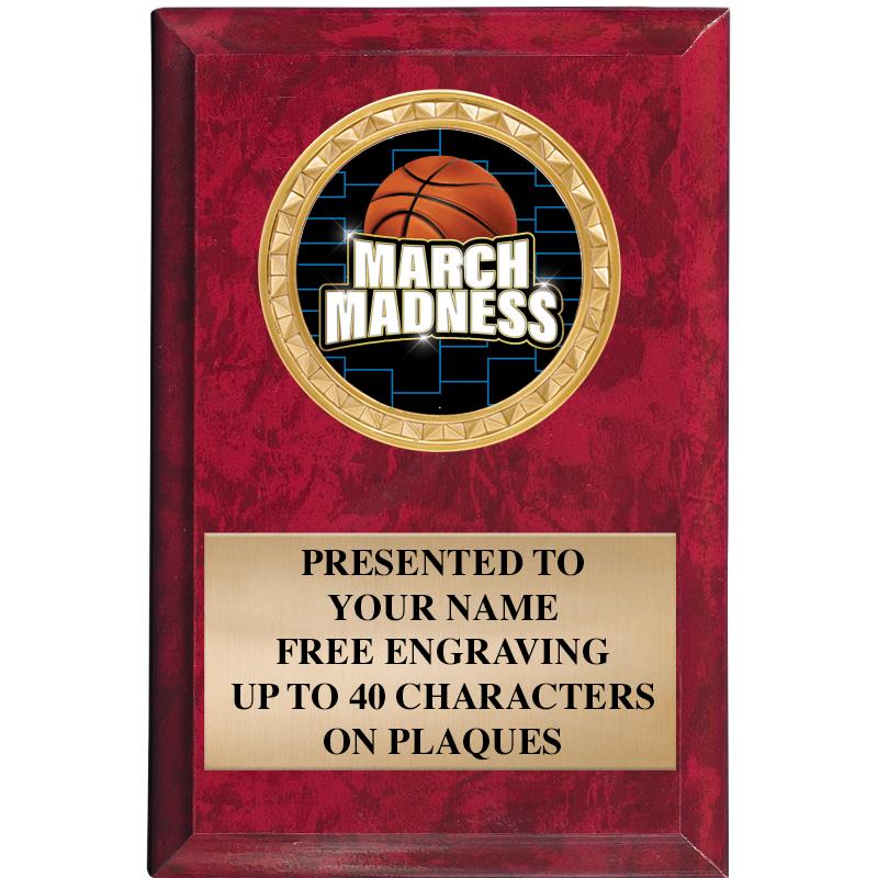 4" X 6" RED MBL INSERT PLQ