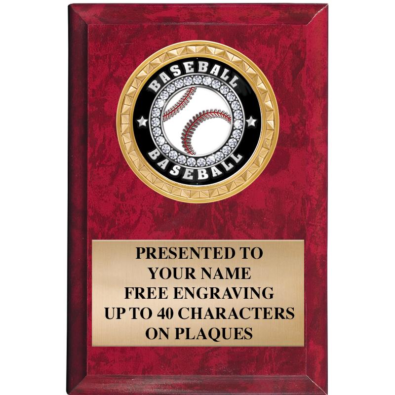 4" X 6" RED MBL INSERT PLQ