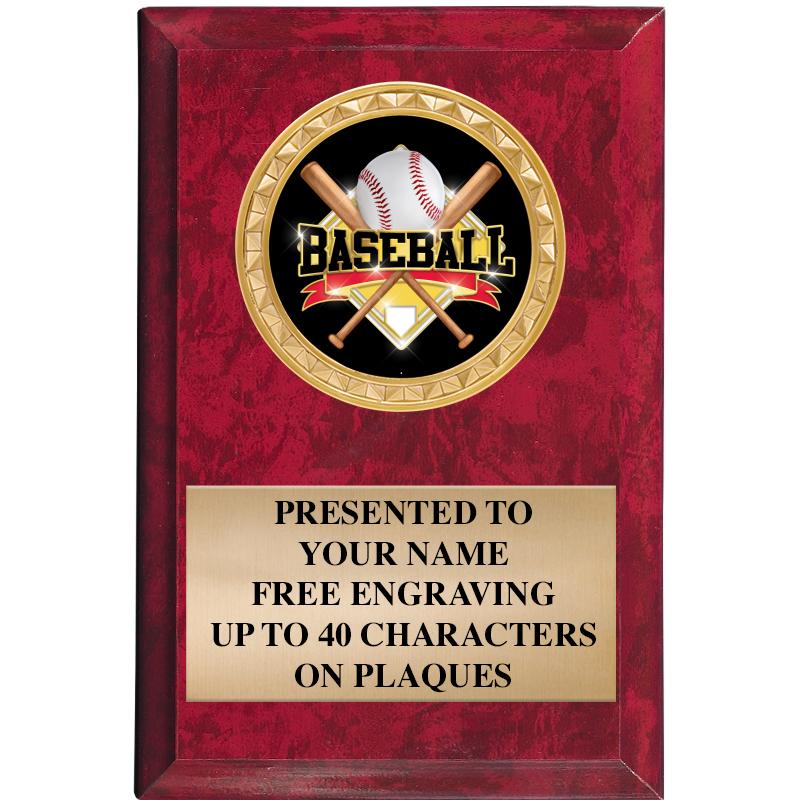 4" X 6" RED MBL INSERT PLQ