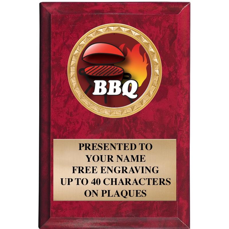 4" X 6" RED MBL INSERT PLQ