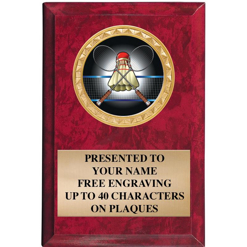 4" X 6" RED MBL INSERT PLQ