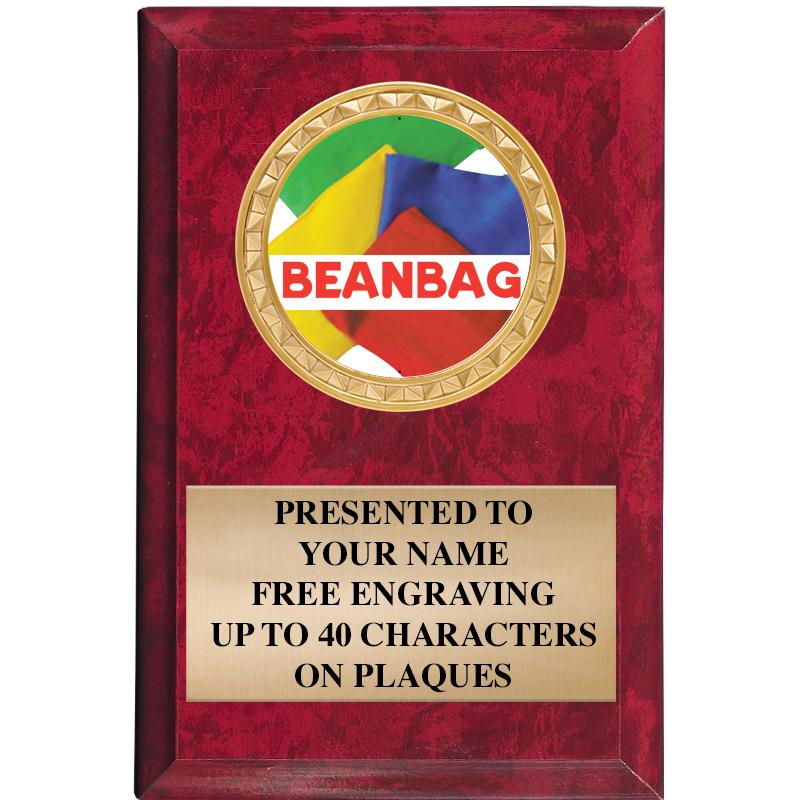 4" X 6" RED MBL INSERT PLQ