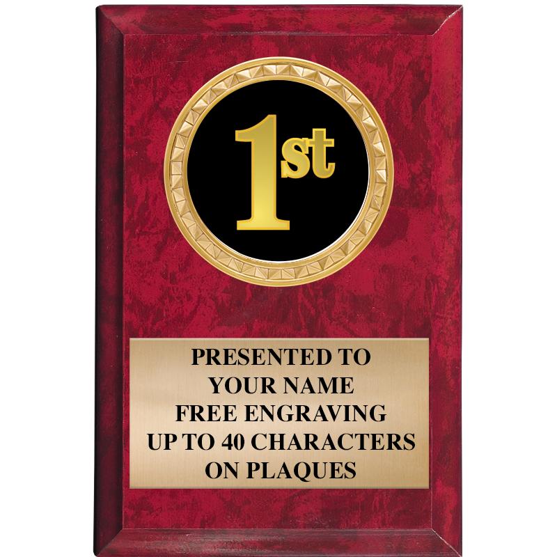 4" X 6" RED MBL INSERT PLQ