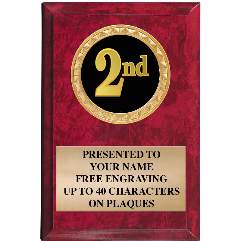 4" X 6" RED MBL INSERT PLQ