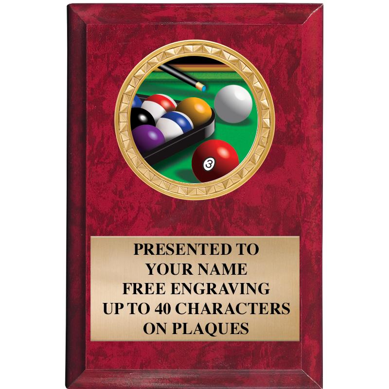 4" X 6" RED MBL INSERT PLQ