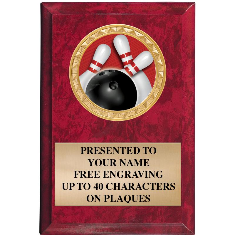 4" X 6" RED MBL INSERT PLQ