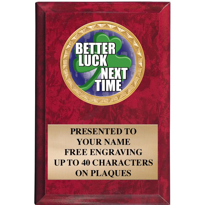 4" X 6" RED MBL INSERT PLQ