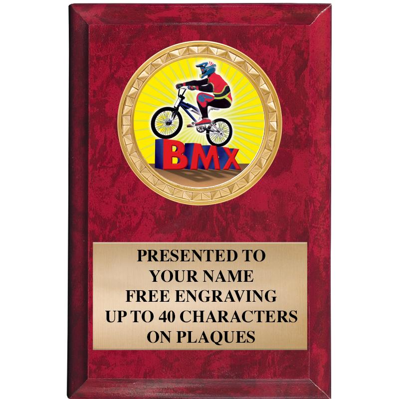 4" X 6" RED MBL INSERT PLQ