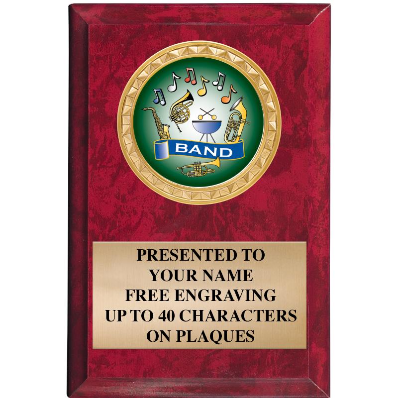 4" X 6" RED MBL INSERT PLQ