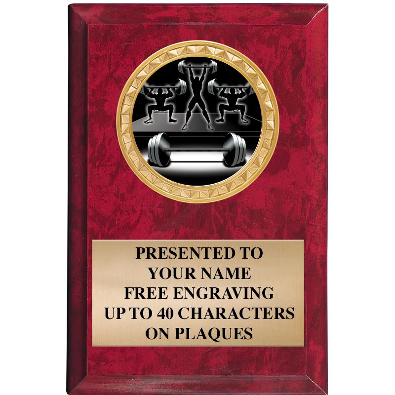 4" X 6" RED MBL INSERT PLQ