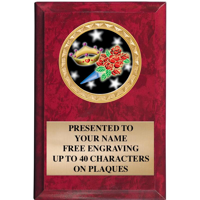 4" X 6" RED MBL INSERT PLQ