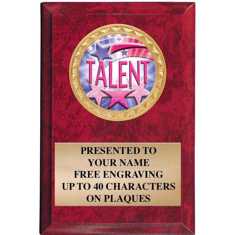 4" X 6" RED MBL INSERT PLQ