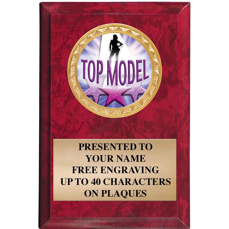 4" X 6" RED MBL INSERT PLQ