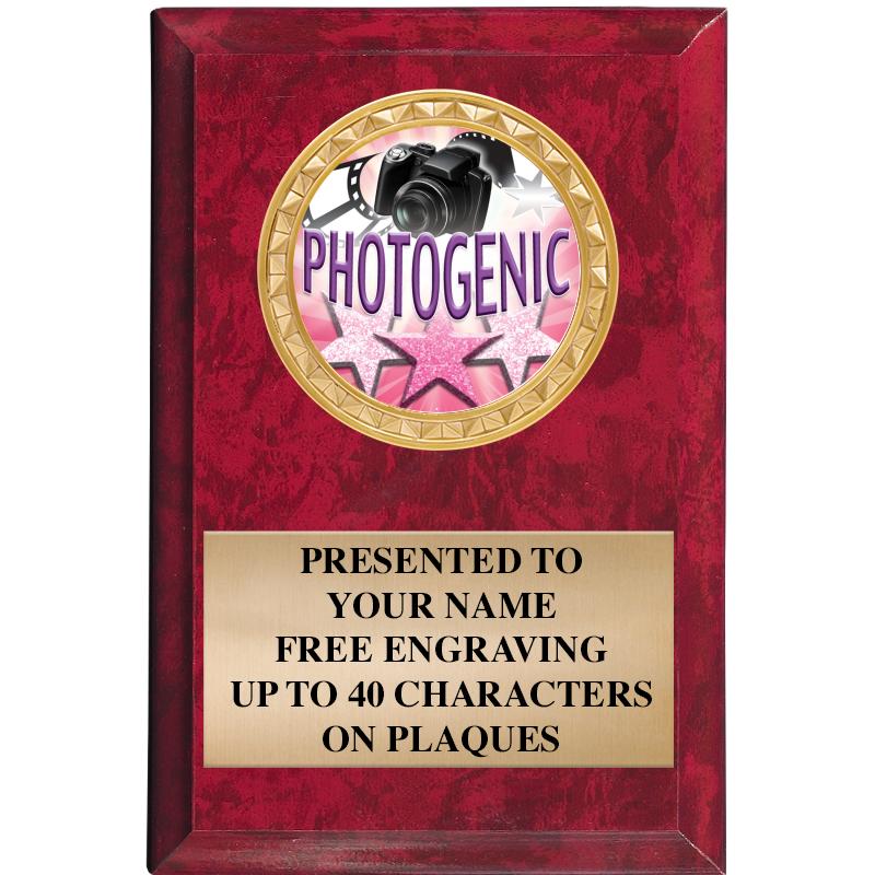 4" X 6" RED MBL INSERT PLQ