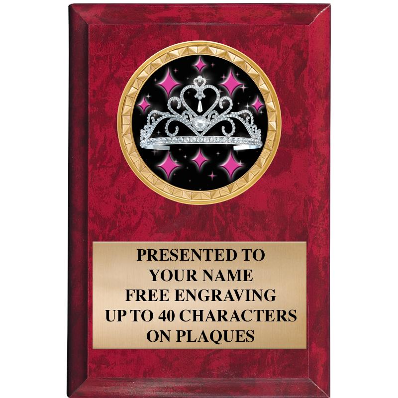 4" X 6" RED MBL INSERT PLQ