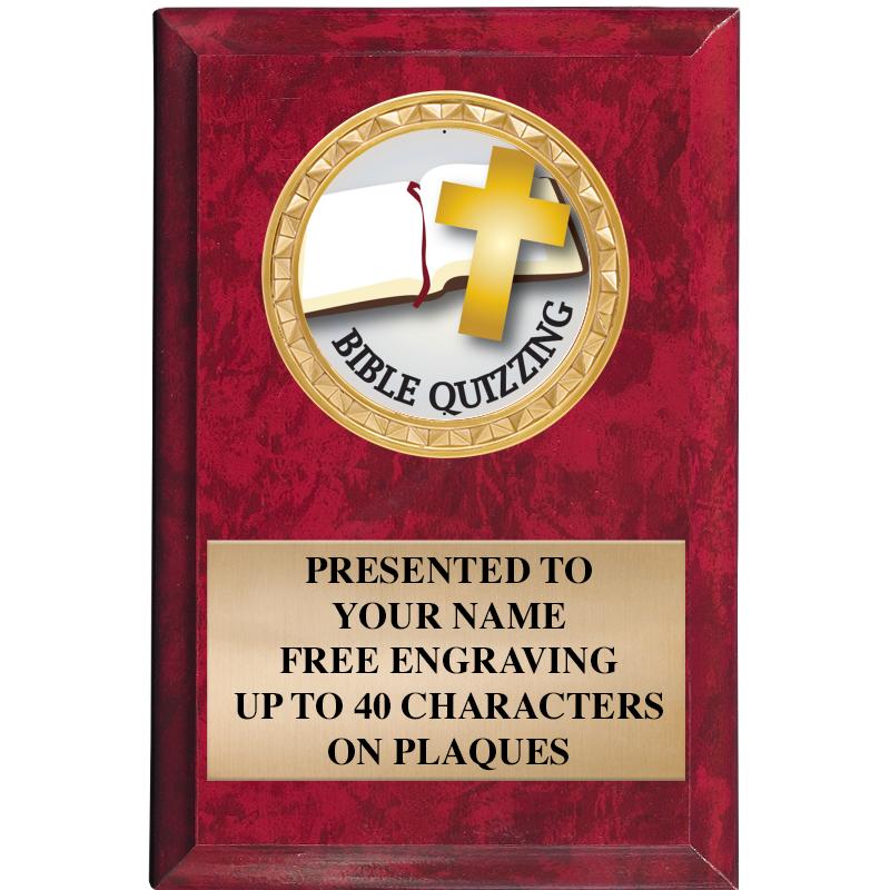 4" X 6" RED MBL INSERT PLQ