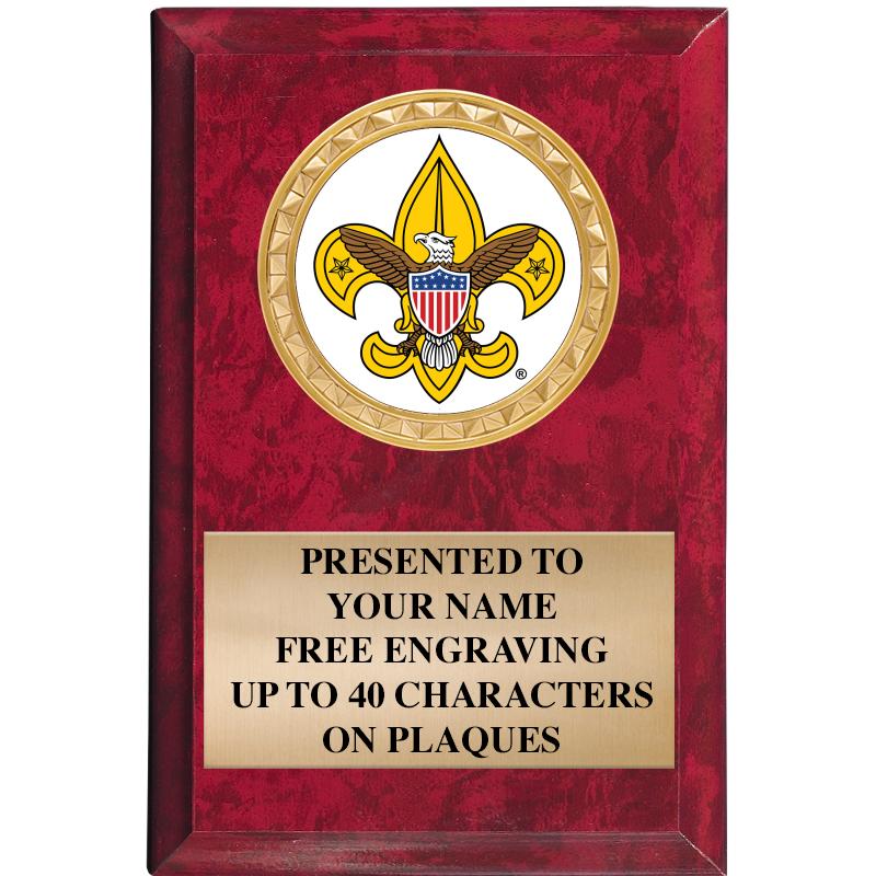 4" X 6" RED MBL INSERT PLQ