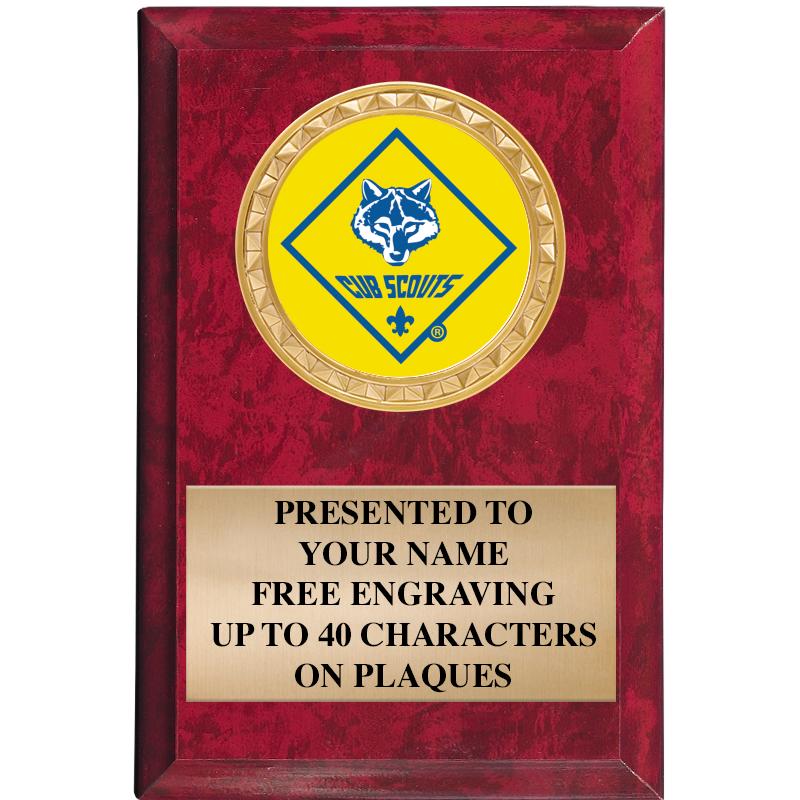 4" X 6" RED MBL INSERT PLQ