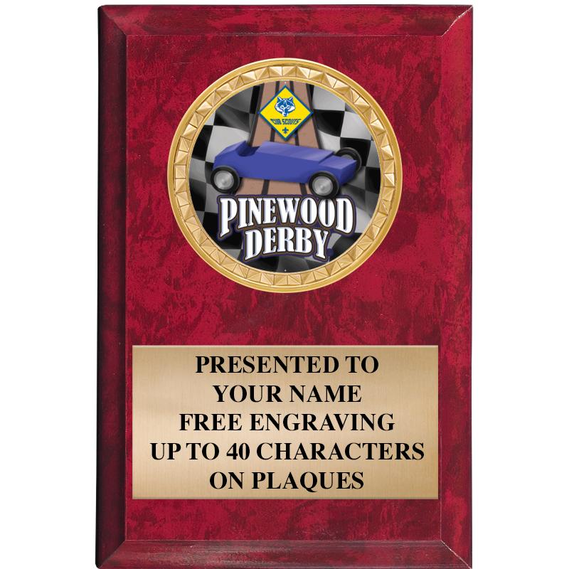 4" X 6" RED MBL INSERT PLQ