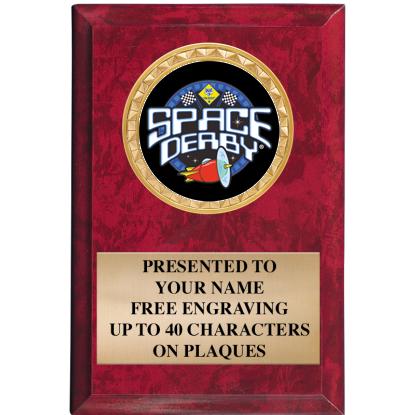 4" X 6" RED MBL INSERT PLQ