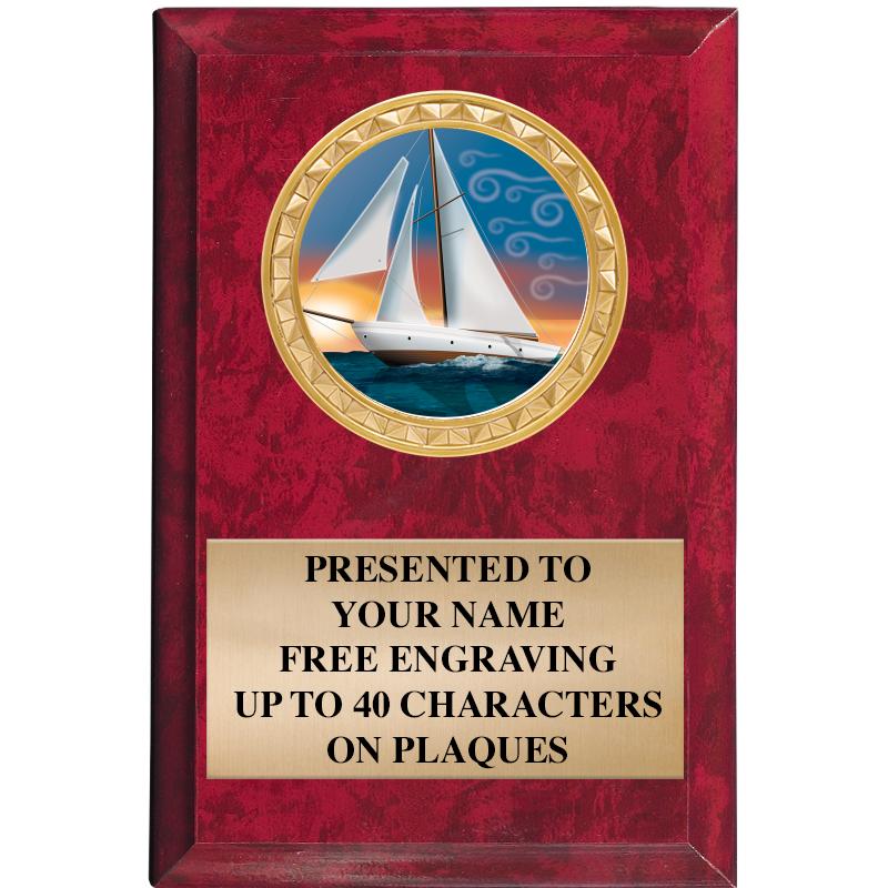 4" X 6" RED MBL INSERT PLQ