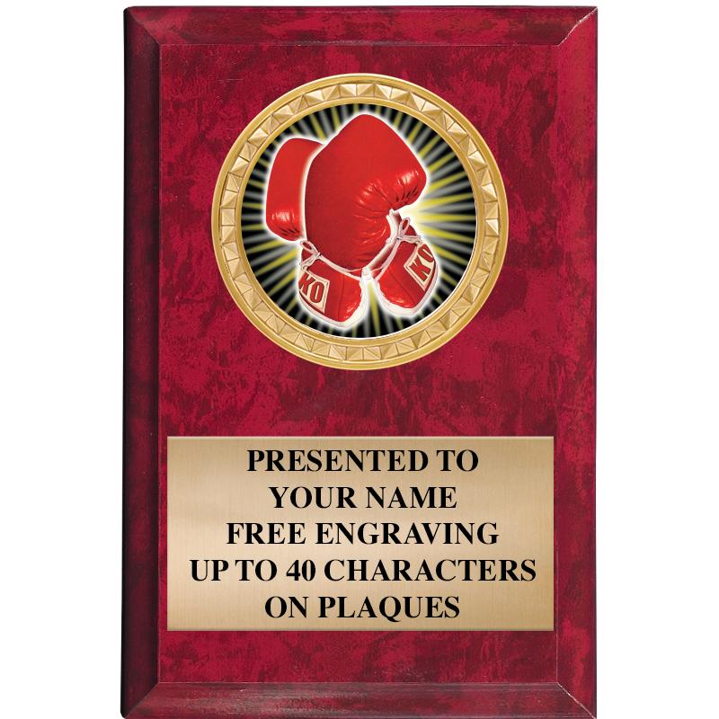 4" X 6" RED MBL INSERT PLQ