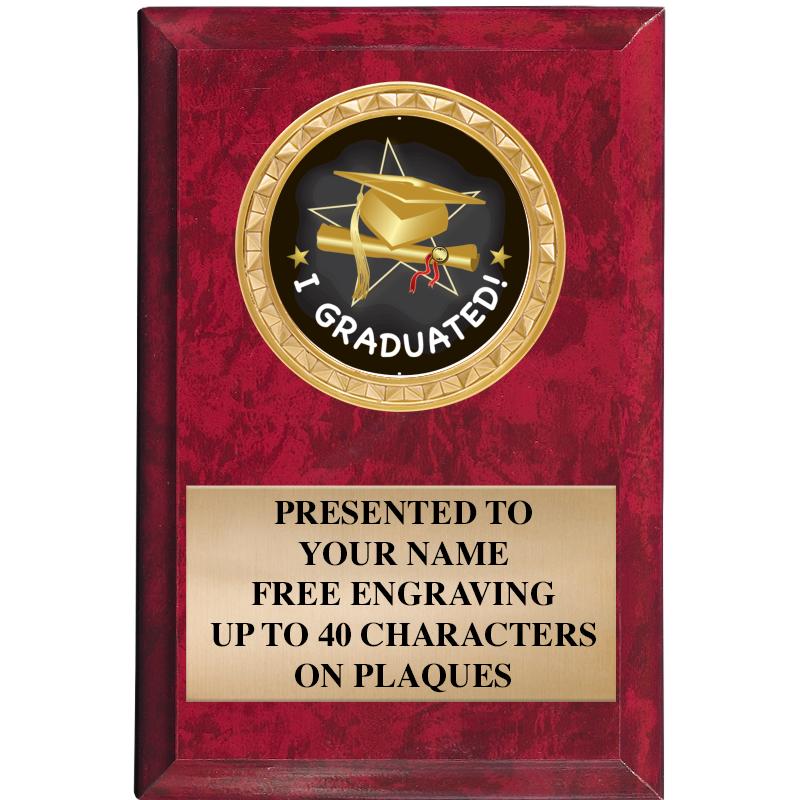 4" X 6" RED MBL INSERT PLQ