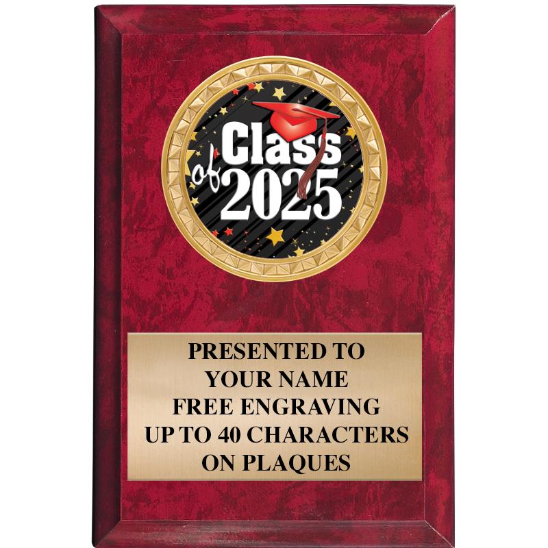 4" X 6" RED MBL INSERT PLQ