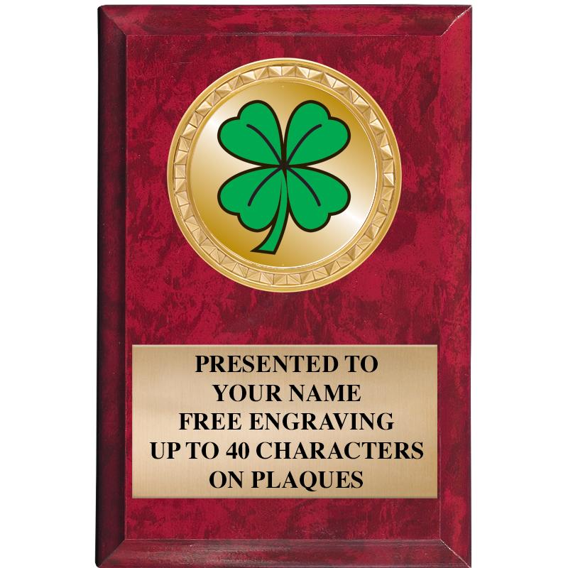 4" X 6" RED MBL INSERT PLQ