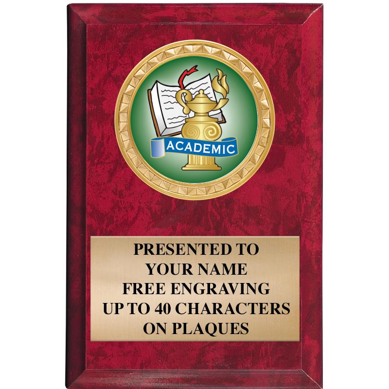 4" X 6" RED MBL INSERT PLQ