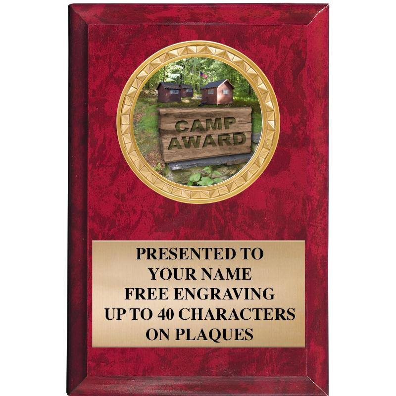 4" X 6" RED MBL INSERT PLQ