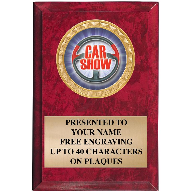 4" X 6" RED MBL INSERT PLQ