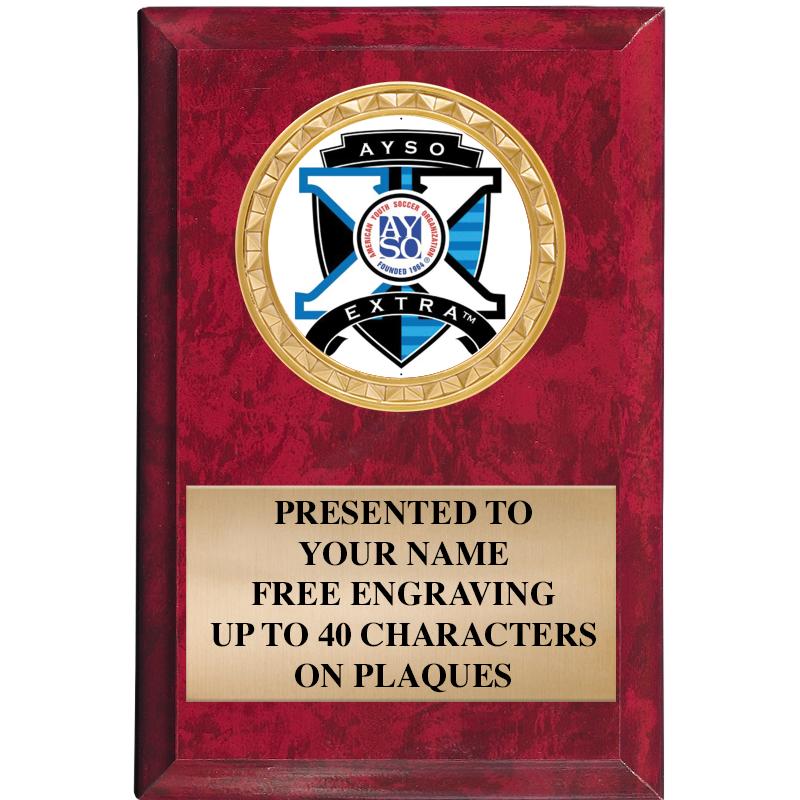 4" X 6" RED MBL INSERT PLQ