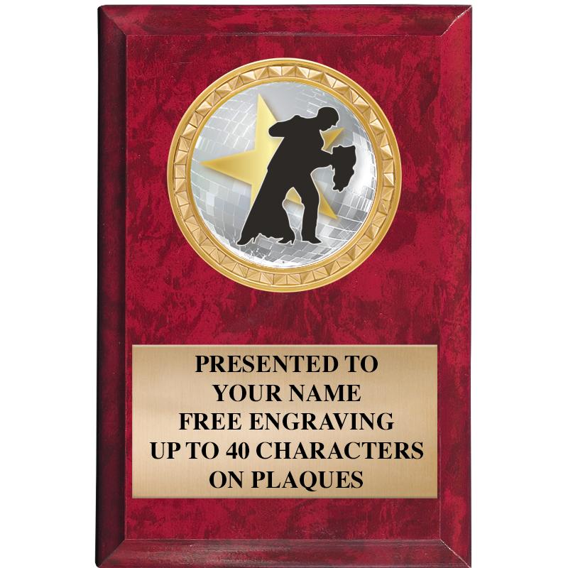 4" X 6" RED MBL INSERT PLQ