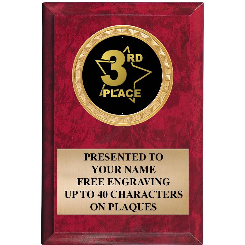 4" X 6" RED MBL INSERT PLQ