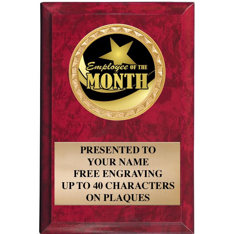 4" X 6" RED MBL INSERT PLQ