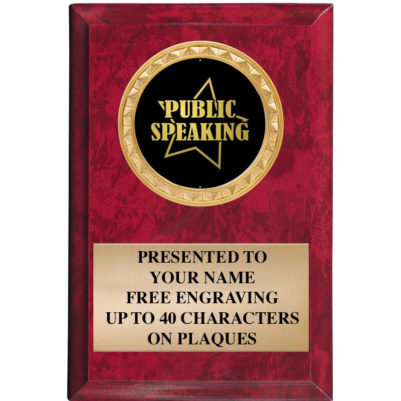 4" X 6" RED MBL INSERT PLQ