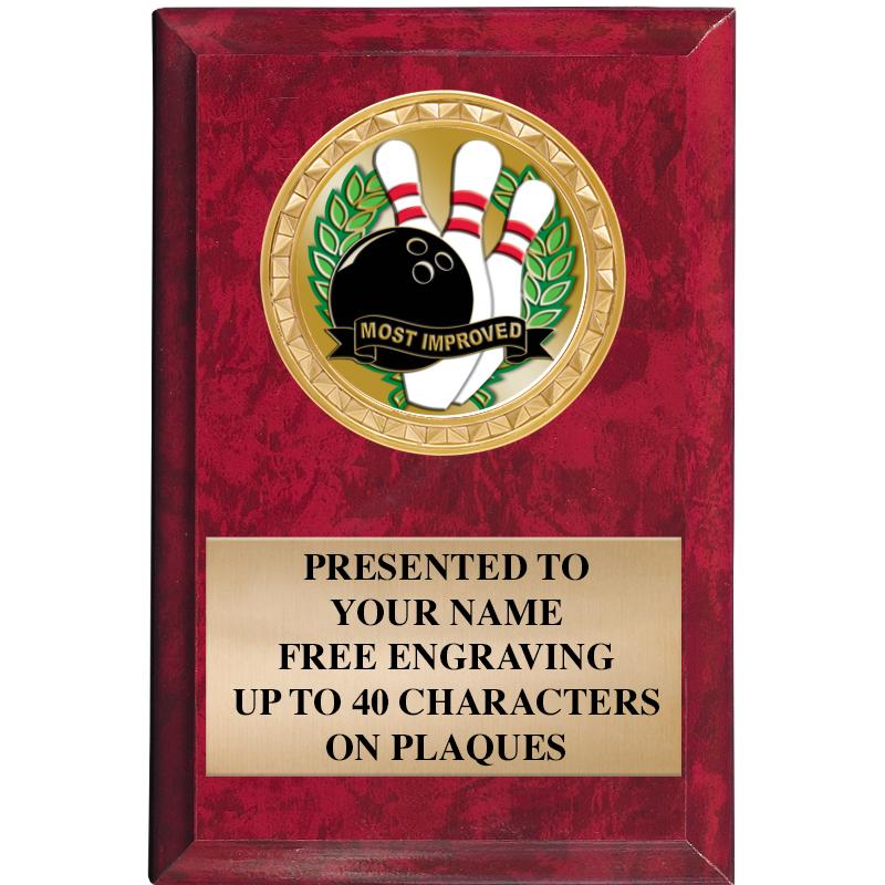 4" X 6" RED MBL INSERT PLQ