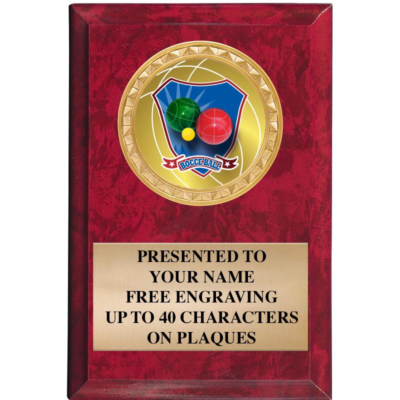 4" X 6" RED MBL INSERT PLQ