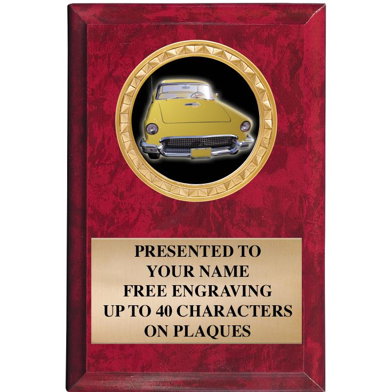 4" X 6" RED MBL INSERT PLQ