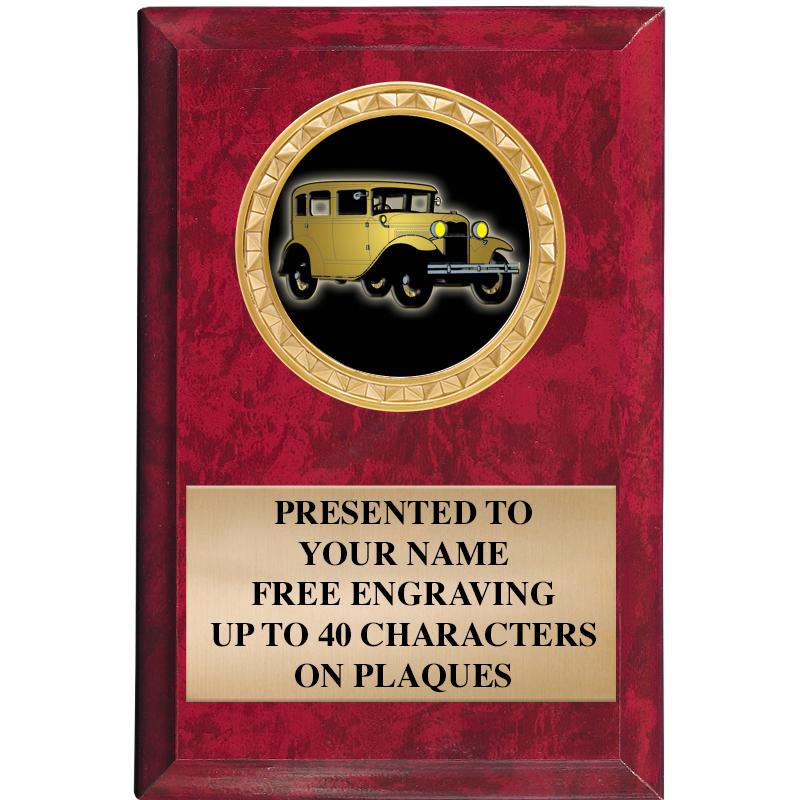 4" X 6" RED MBL INSERT PLQ