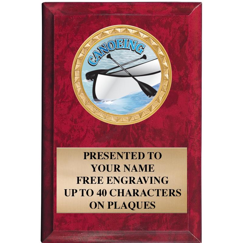 4" X 6" RED MBL INSERT PLQ