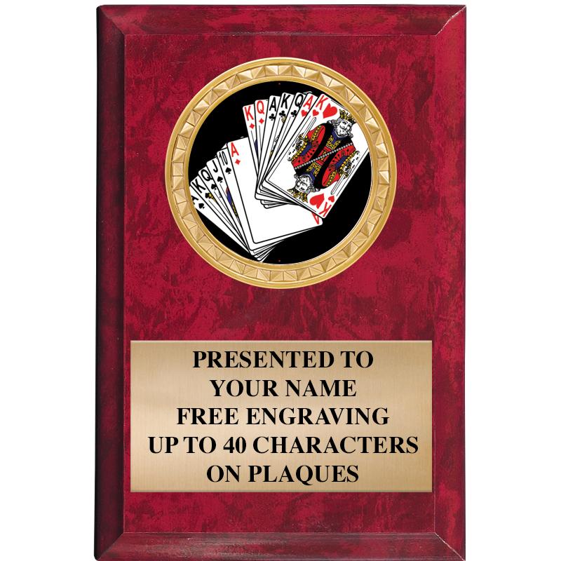 4" X 6" RED MBL INSERT PLQ