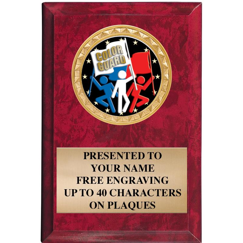 4" X 6" RED MBL INSERT PLQ