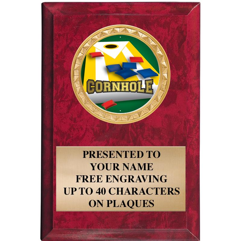 4" X 6" RED MBL INSERT PLQ