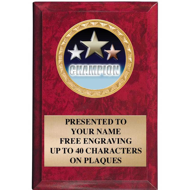 4" X 6" RED MBL INSERT PLQ