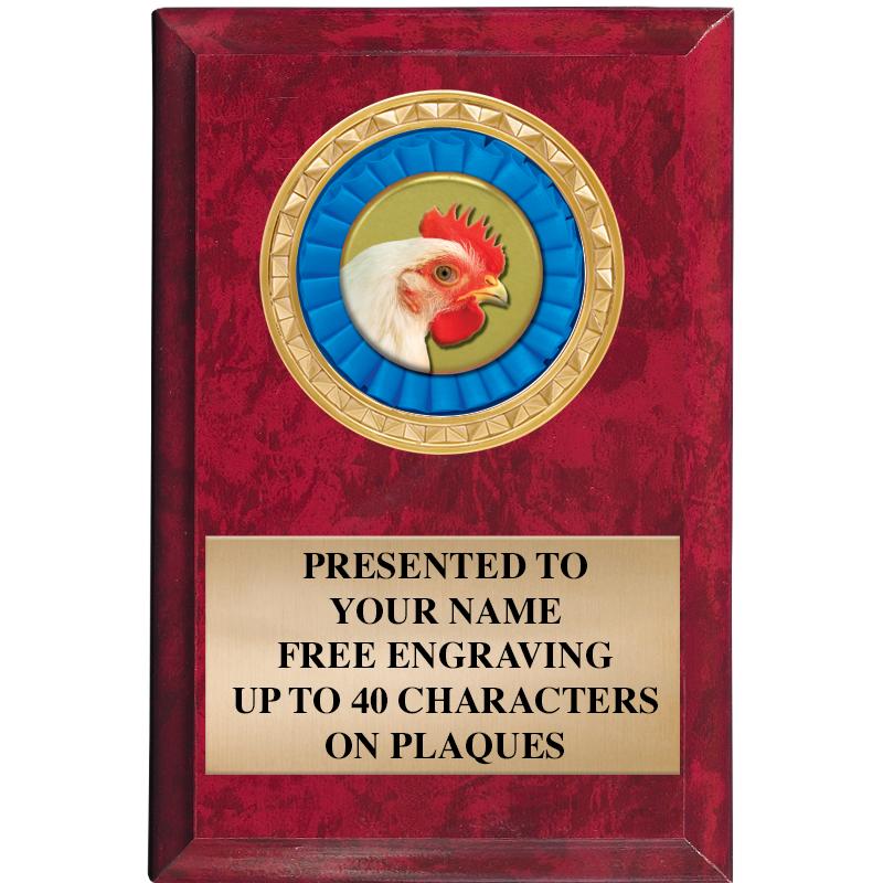 4" X 6" RED MBL INSERT PLQ