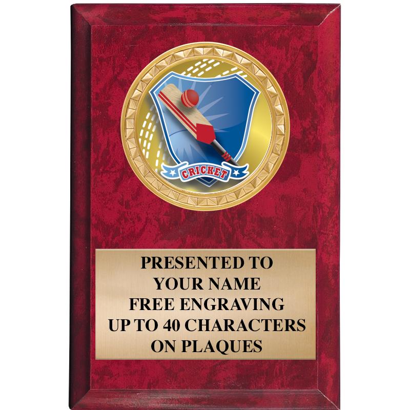 4" X 6" RED MBL INSERT PLQ