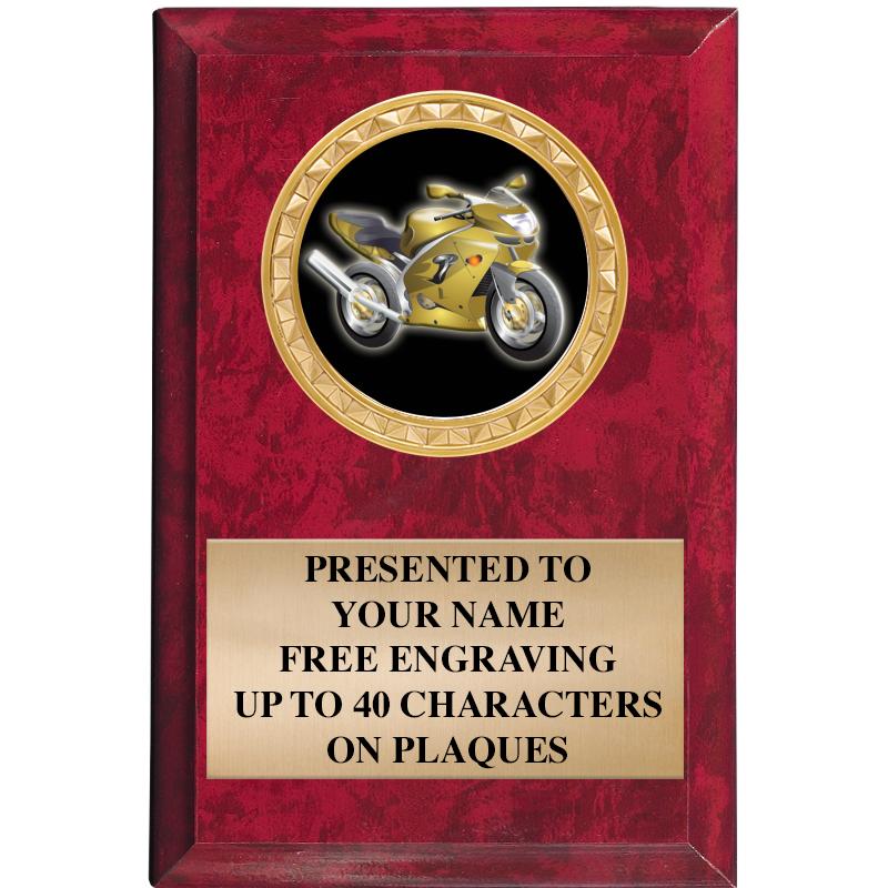 4" X 6" RED MBL INSERT PLQ