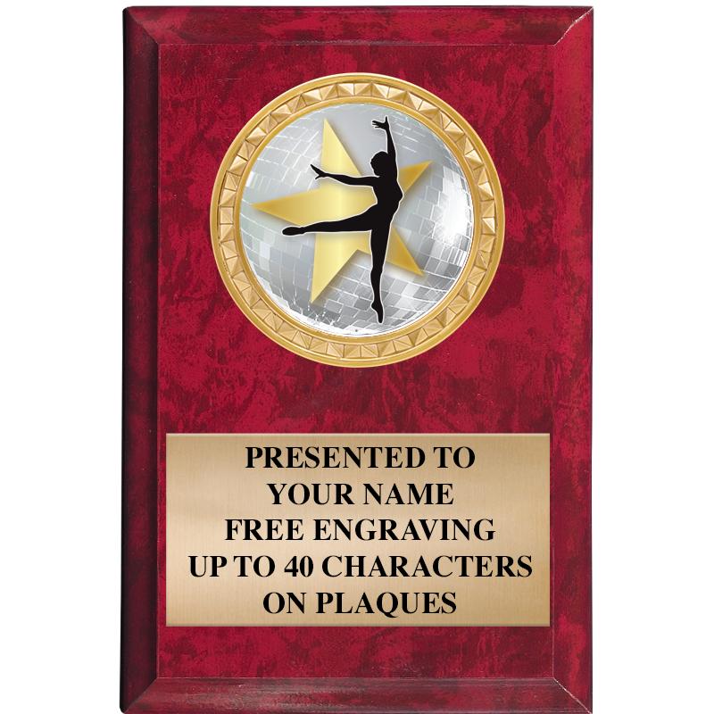 4" X 6" RED MBL INSERT PLQ